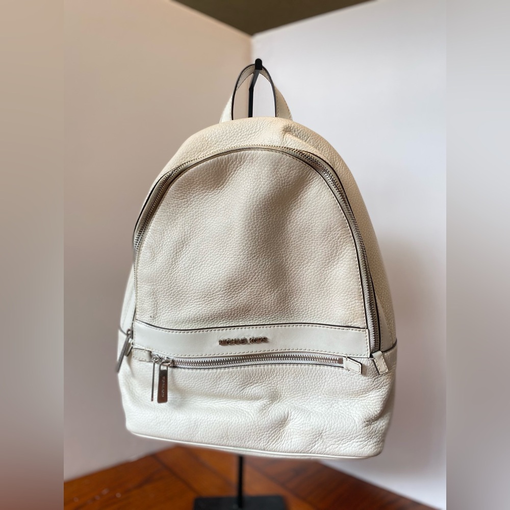 Michael Kors White Leather Backpack